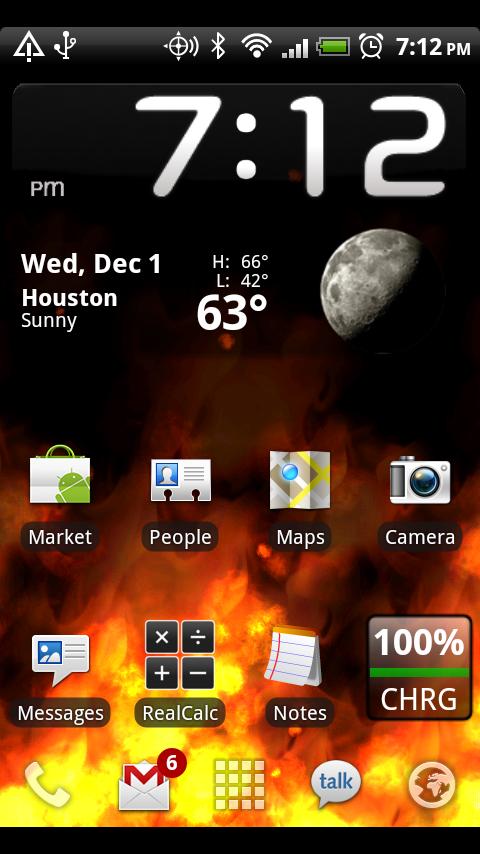 KF Flames Live Wallpaper Android Personalization