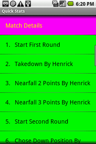 Quick Stats for Wrestling Android Sports