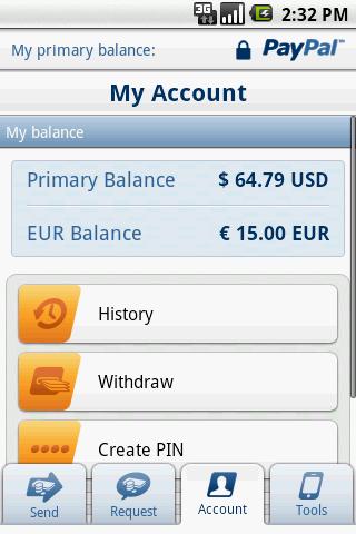 PayPal Android Finance