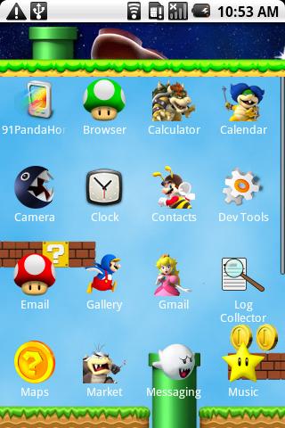 Super Mario Theme Android Personalization