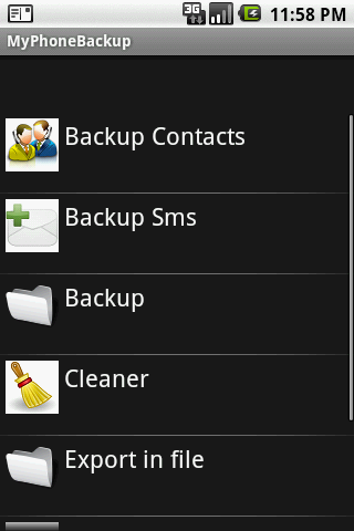 MyPhoneBackup Android Communication