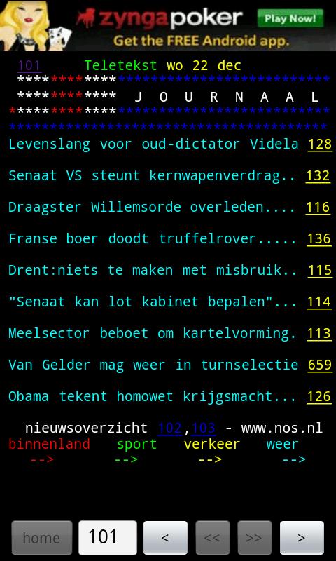 Dutch TeleTEXT teletekst