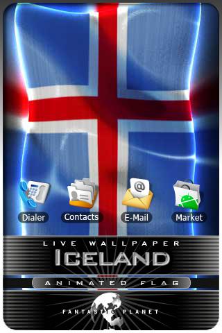 ICELAND LIVE FLAG Android Personalization
