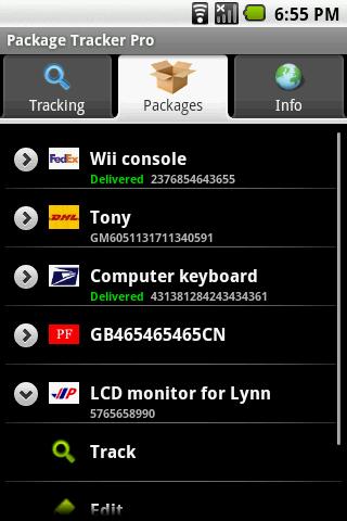 Package Tracker Pro Android Tools