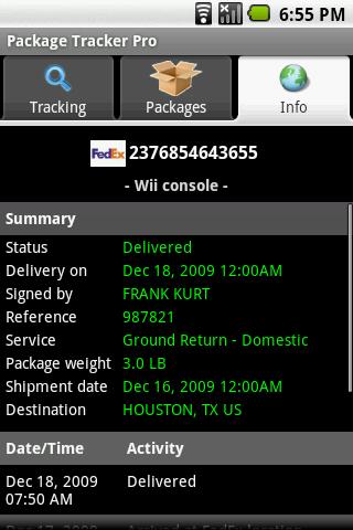 Package Tracker Pro Android Tools