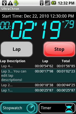 UltraChron Stopwatch & Timer Android Tools