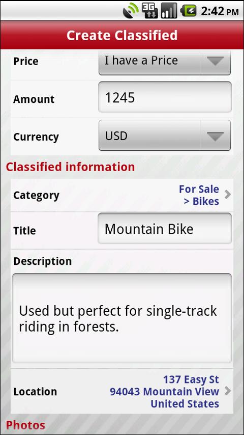 Geolist Classifieds Android Social