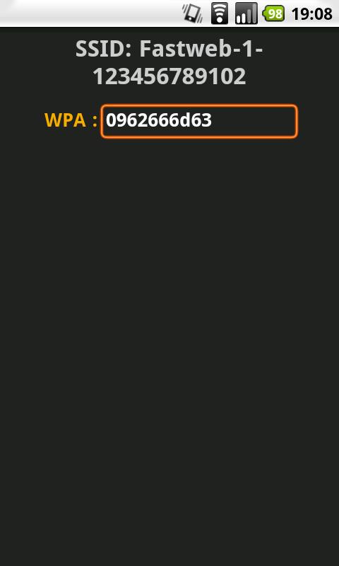 Fastweb WPA Android Communication