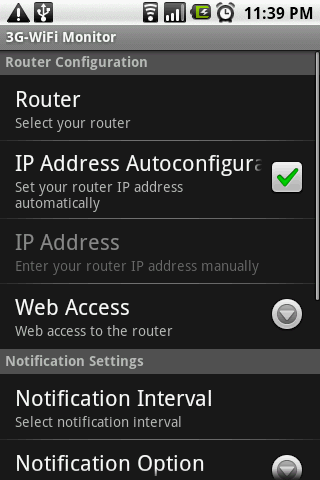 3G-WiFi Monitor Android Communication