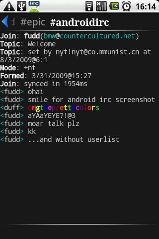 Android IRC Android Communication