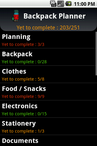 Backpack Planner Android Travel & Local