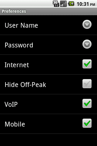 TPG Usage Meter Lite Android Communication