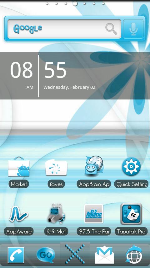 ADW Theme MissDroid BLUE Android Personalization