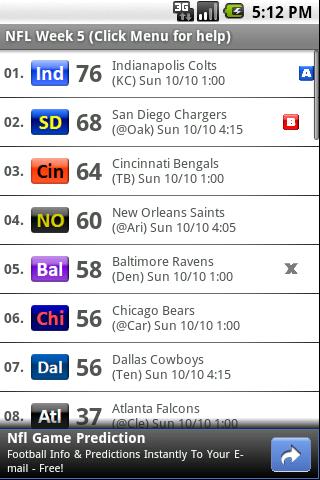 NFL Survivor Pool Helper Android Sports