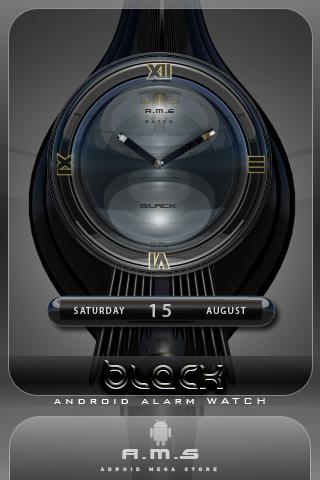 DROID BLACK CLOCK alarm clock