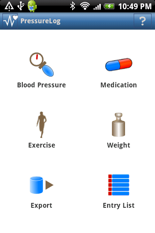 PressureLog Android Health & Fitness