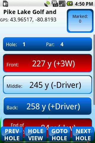 Pin High GPS Golf Range Finder Android Sports