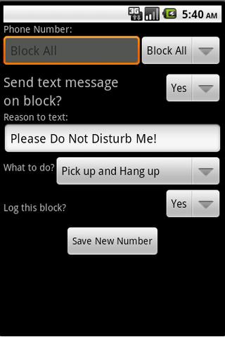 Advanced Call or Sms Blocker Android Communication