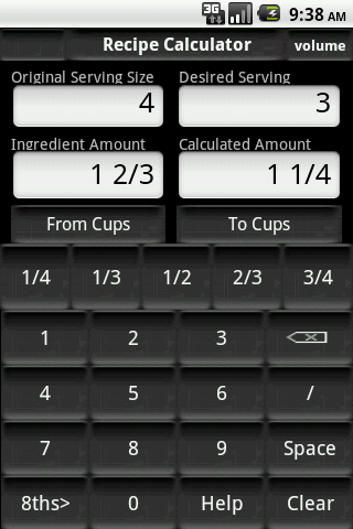Recipe Calculator Android Productivity