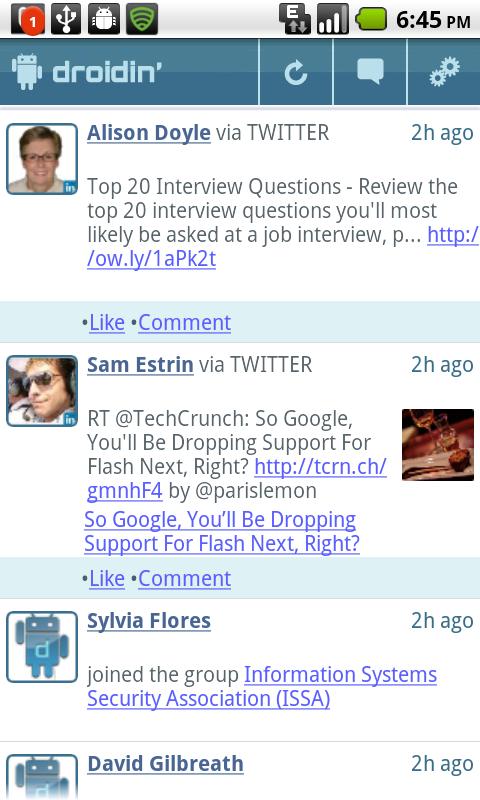 DroidIn 4 LinkedIn Android Social