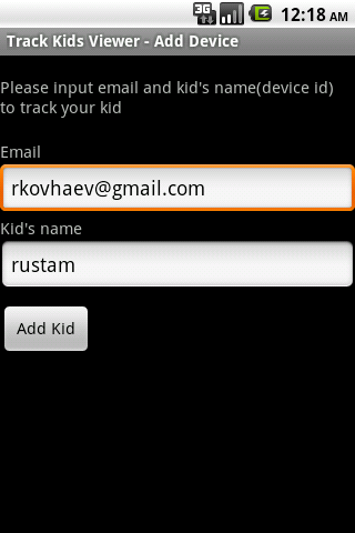 Track Kids Viewer Android Communication