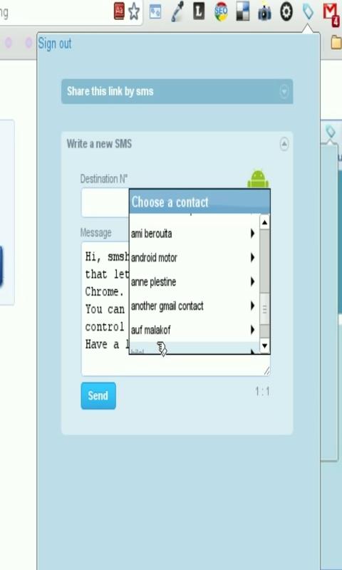 smshare – Send sms from Chrome Android Communication