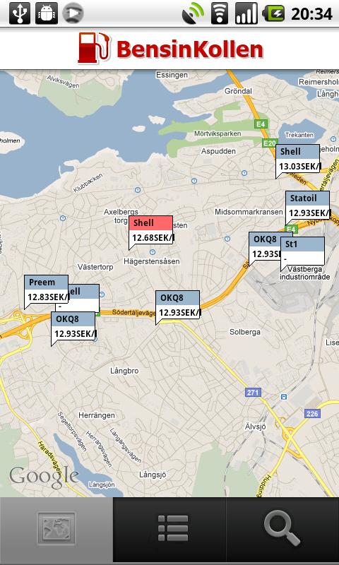 BensinKollen Android Shopping
