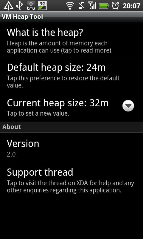 VM Heap Tool (root only) Android Tools
