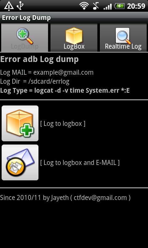 Error adb logcat log dump Android Tools
