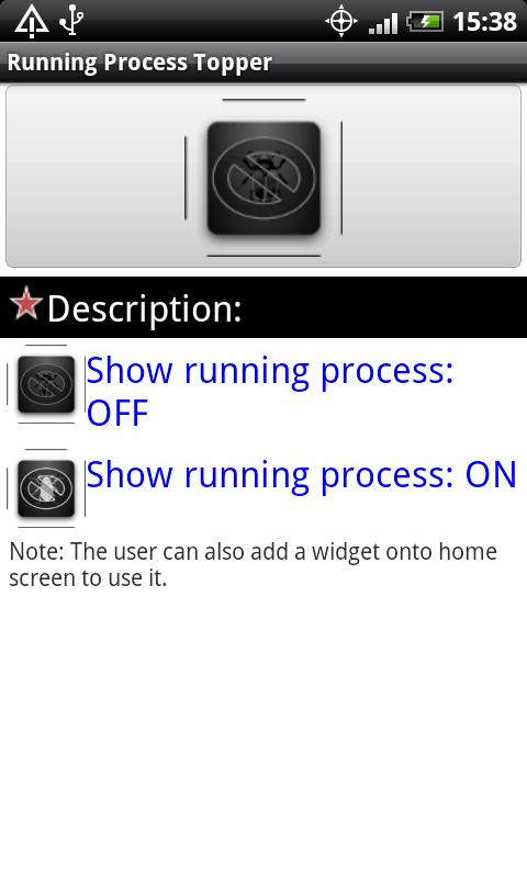 Running Process Toggle Android Tools
