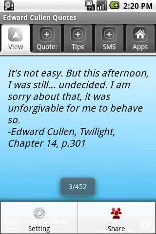 Edward Cullen Quotes Android Multimedia