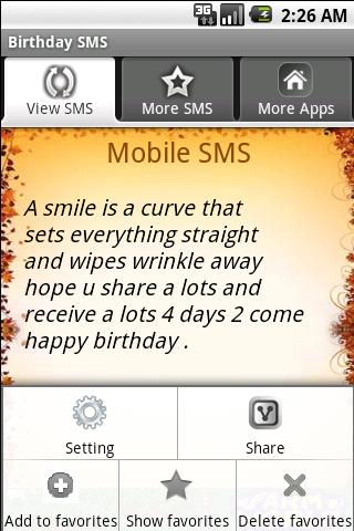 Birthday SMS Android Communication