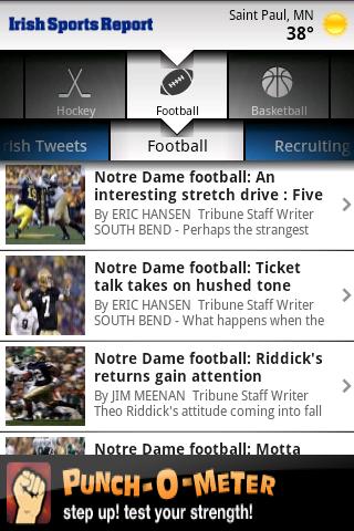 Notre Dame Irish Sports Report Android News & Weather