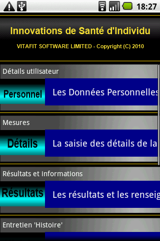 Innovation de Santé d’Individu Android Health & Fitness