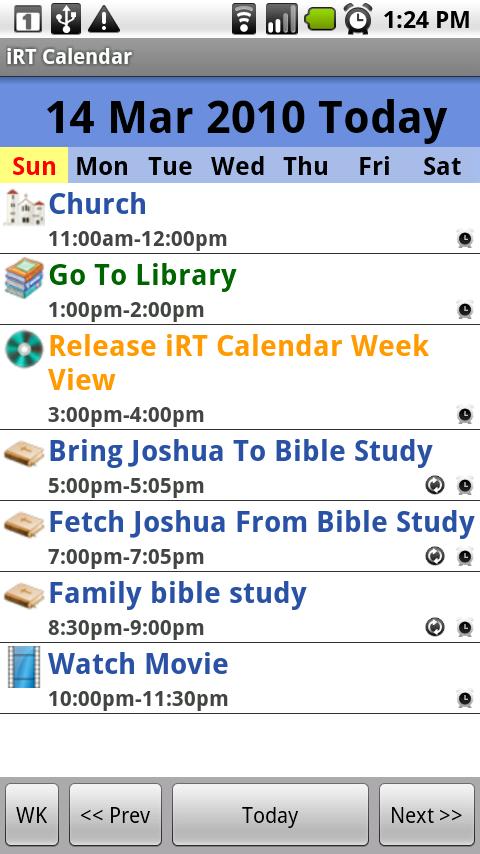 iRT Calendar for Android 1.5