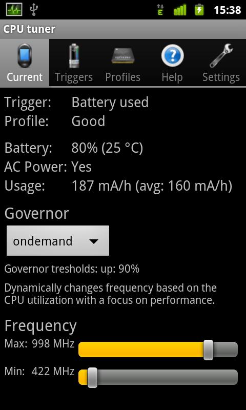 CPU tuner (Rooted phones) Android Tools