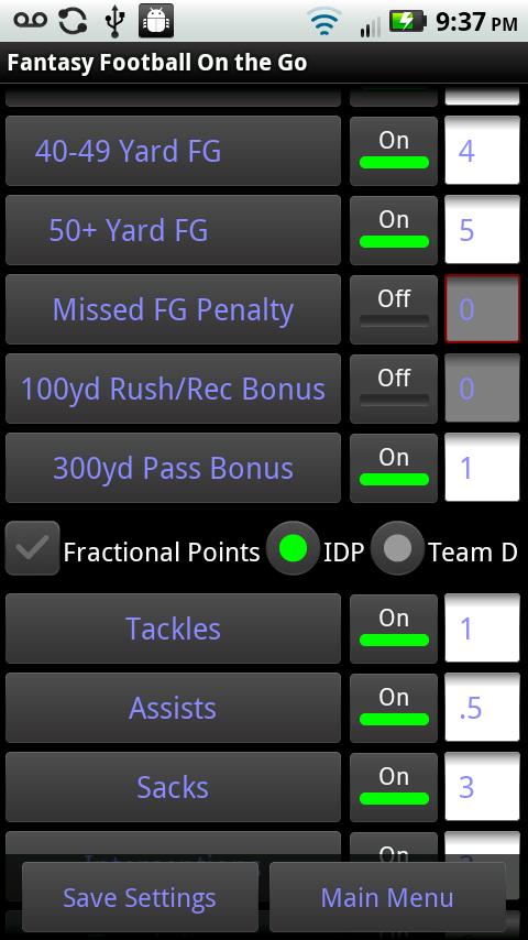 Fantasy Football On the Go! Android Sports