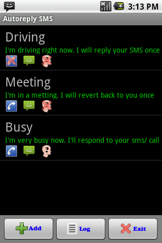 Autoreply SMS Android Productivity