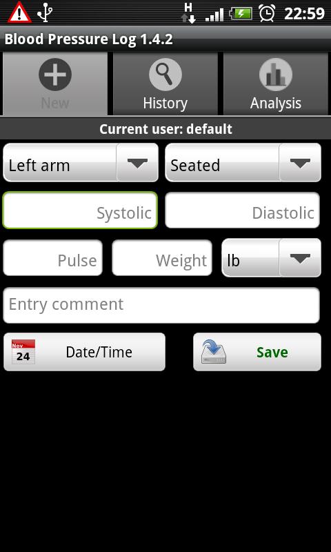 Blood Pressure Log Android Health & Fitness