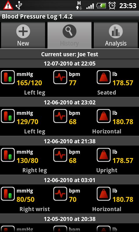 Blood Pressure Log Android Health & Fitness