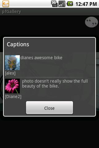 pfCaption Android Social