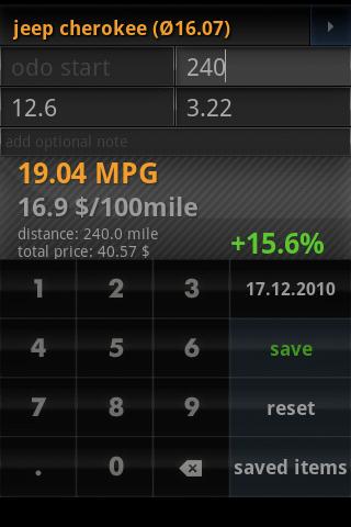 fuel calculator mileage Android Finance