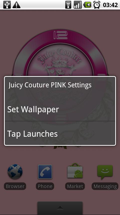 Juicy Couture PINK Clock Android Personalization