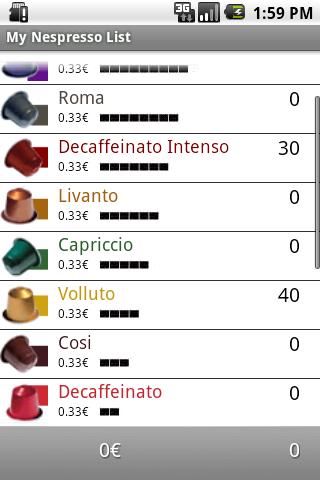 My Nespresso List Android Shopping