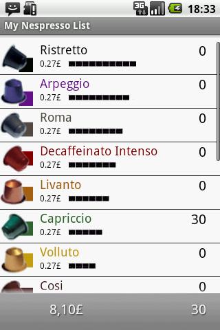 My Nespresso List Android Shopping