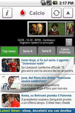 Vodafone Calcio Android Sports