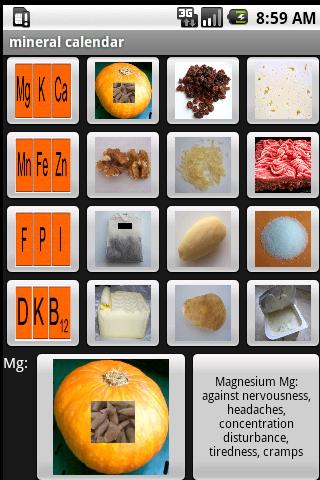 mineral + vitamin calendar Android Health