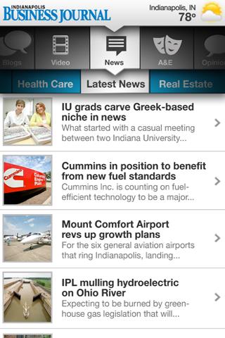 Indianapolis Business Journal Android News & Weather