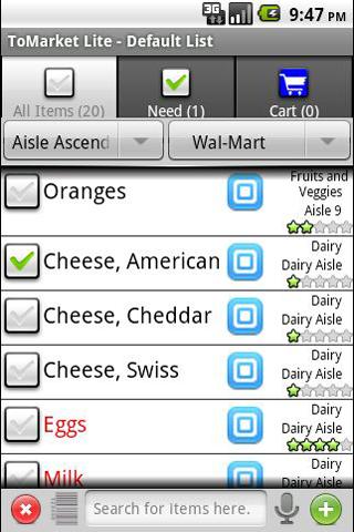 ToMarket Grocery Shopping List Android Shopping