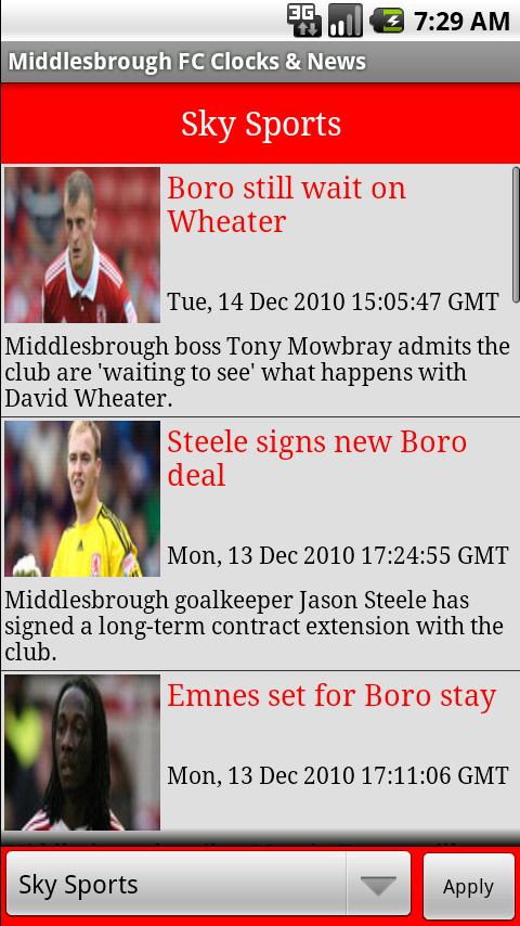 Middlesbrough FC Clocks & News Android Sports